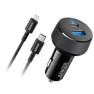 ⁦شاحن سيارة Anker PowerDrive PD 2 – 30 واط – بمنفذين (USB‑C + USB‑A) مع LED⁩ - الصورة ⁦2⁩