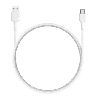 ⁦كابل AUKEY USB-A إلى USB-C مضفر نايلون – 1 متر – أبيض (موديل CB-NAC1)⁩ - الصورة ⁦3⁩