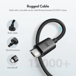 ⁦كابل راف باور USB-A إلى Micro-USB بطول 1 متر – موديل CB043⁩ - الصورة ⁦4⁩