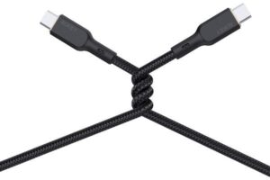 ⁦كابل AUKEY USB-C مضفر من النايلون – (موديل CB-KCC102)⁩ - الصورة ⁦4⁩